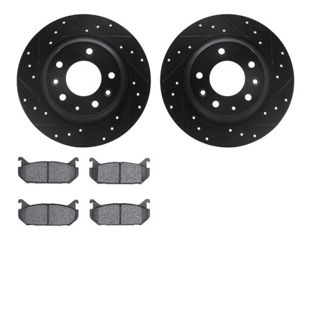 DYNAMIC FRICTION CO 8502-54042, Rotors-Drilled and Slotted-Black with 5000 Advanced Brake Pads, Zinc Coated 8502-54042